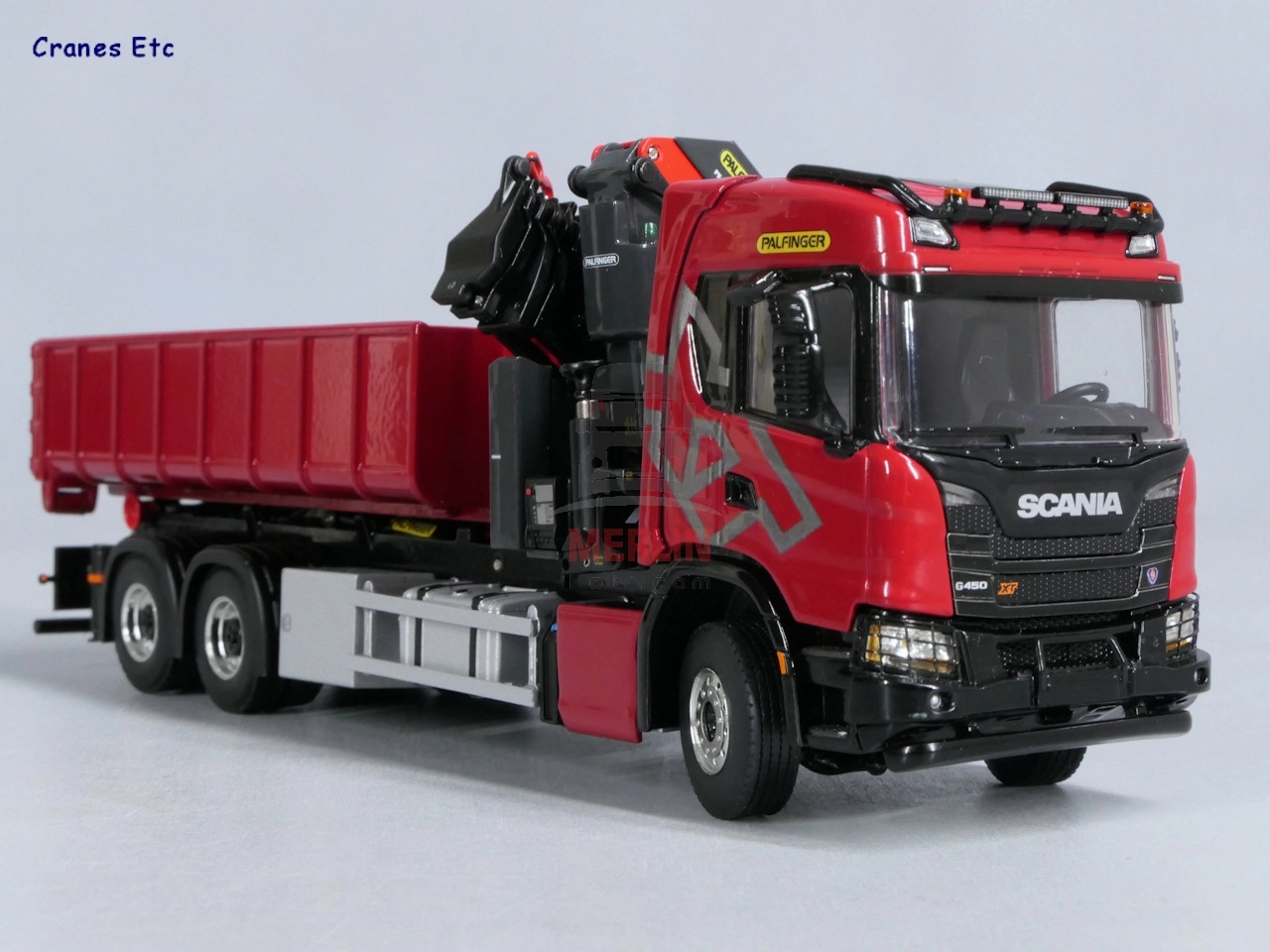 1/50 SCANIA G NORMAL CG17N RIGED TRUCK WITH HOOKLIFT SYSTEM 6X4 WITH PALFINGER PK 370 TECVinçler
