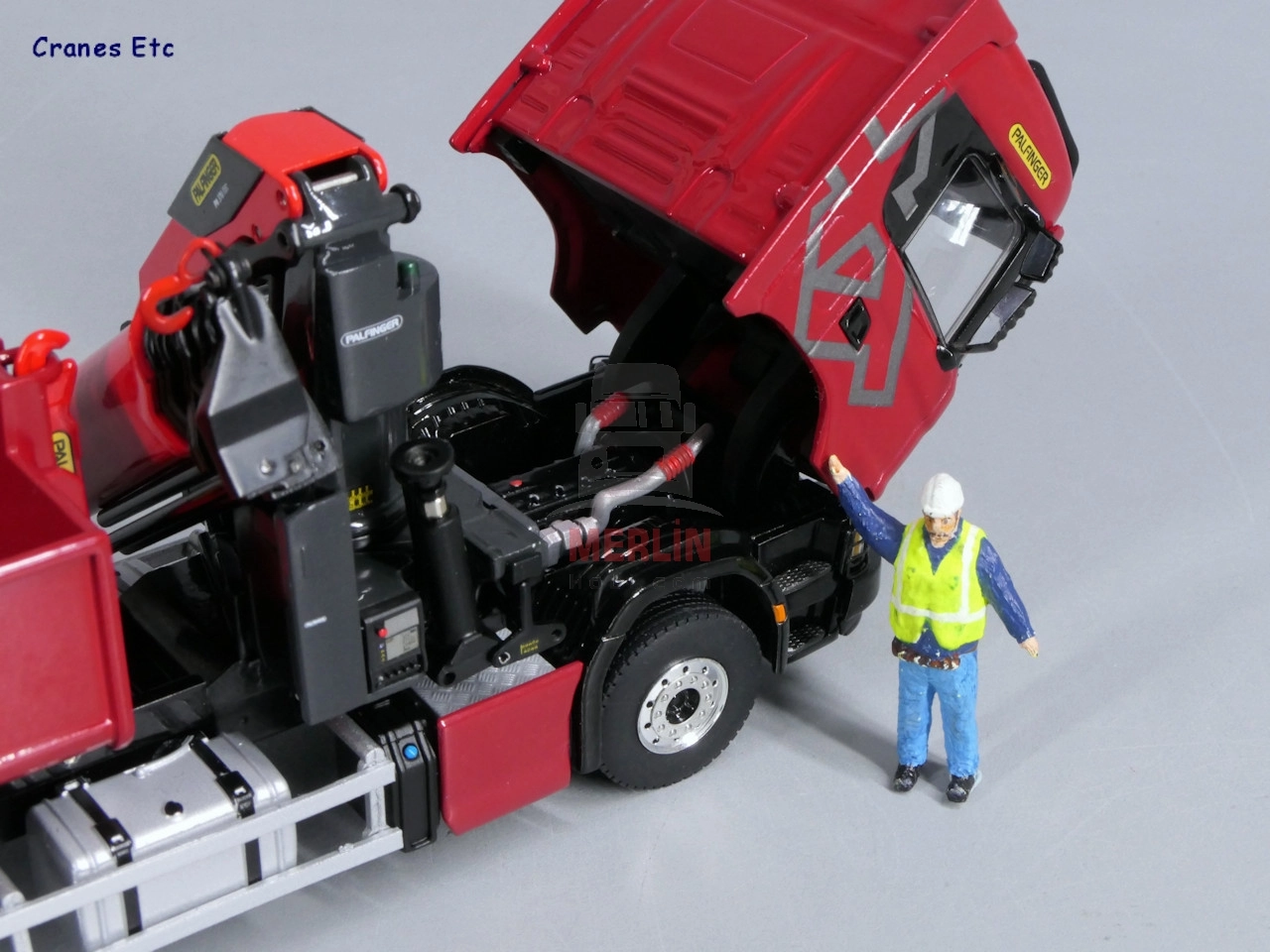 1/50 SCANIA G NORMAL CG17N RIGED TRUCK WITH HOOKLIFT SYSTEM 6X4 WITH PALFINGER PK 370 TECVinçler