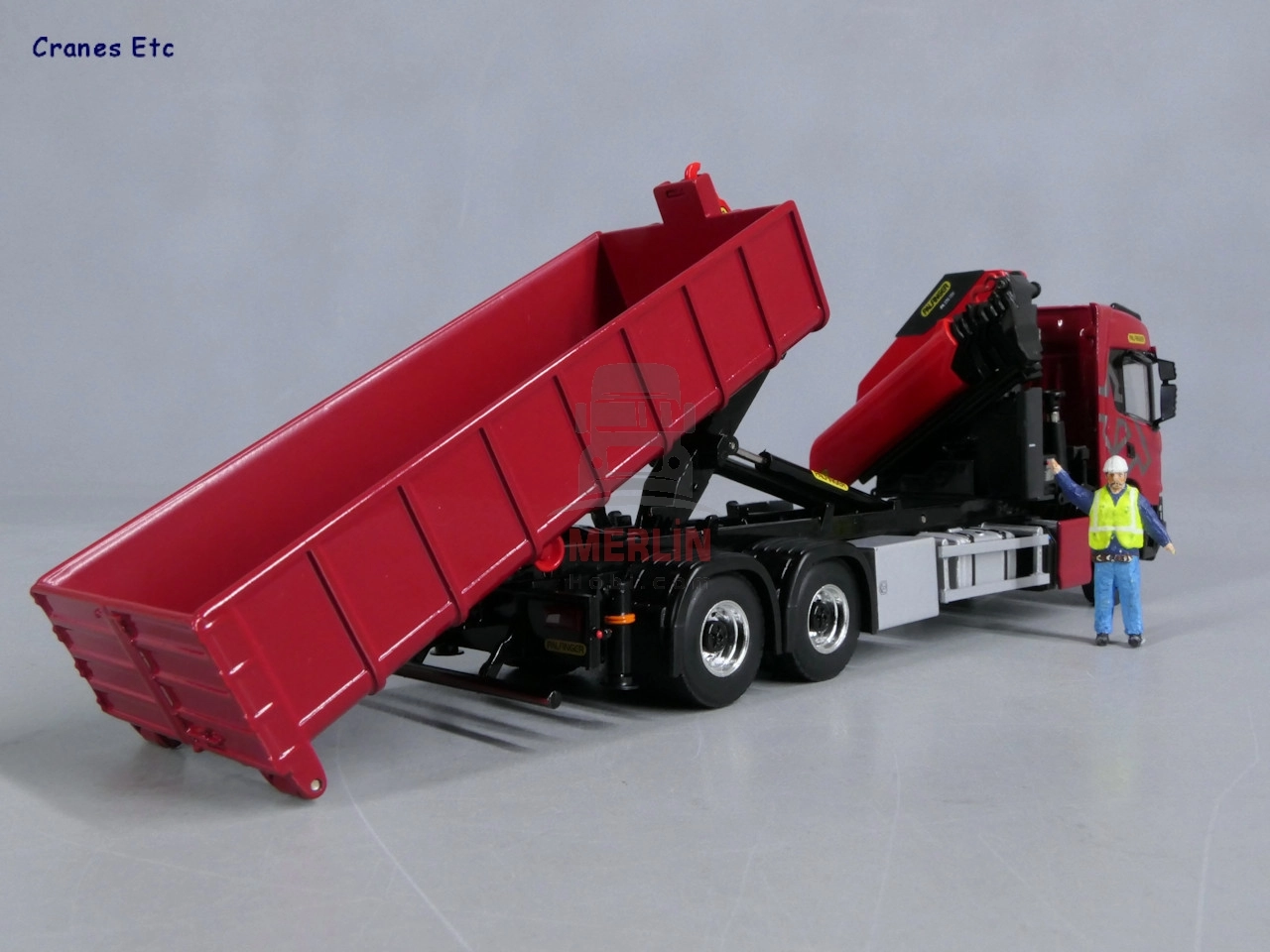 1/50 SCANIA G NORMAL CG17N RIGED TRUCK WITH HOOKLIFT SYSTEM 6X4 WITH PALFINGER PK 370 TECVinçler