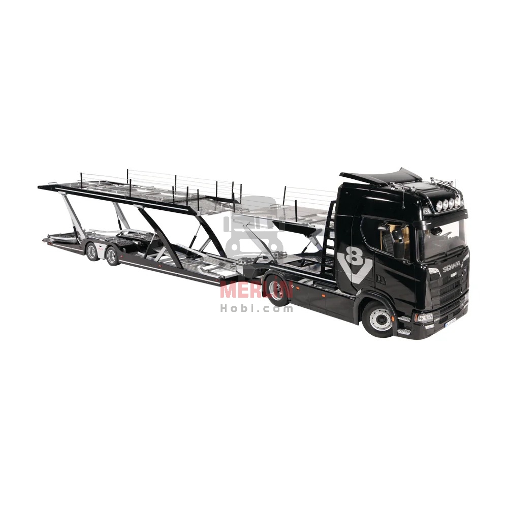 1/18 Scania V8 730S 4x2 Siyah Vabis & Lohr car transporter