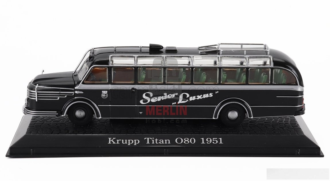 1/43 Ölçek -ikinci el - EDICOLA - KRUPP - O80 TITAN AUTOBUS SENIOR LUXUS 1951 - DAMAGE DISPLAY BOX Klasik Otobüs 