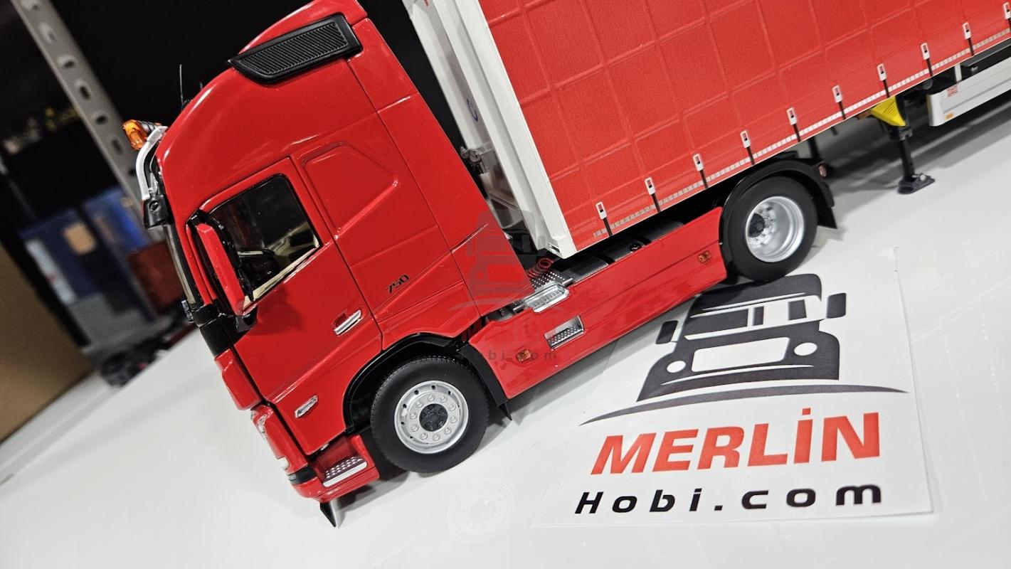 1/32 Marge Volvo FH5 4x2 + Tenteli Dorse Kırmızı Renk - Merlin Hobi