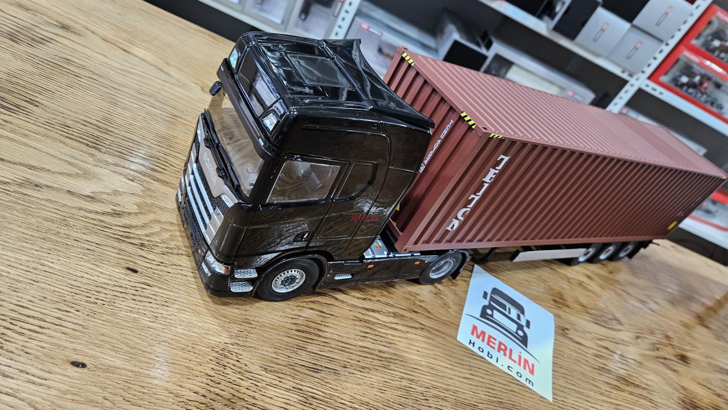 1/24 - Scania S HIGHLINE Siyah + 40ft Konteyner Dorseli