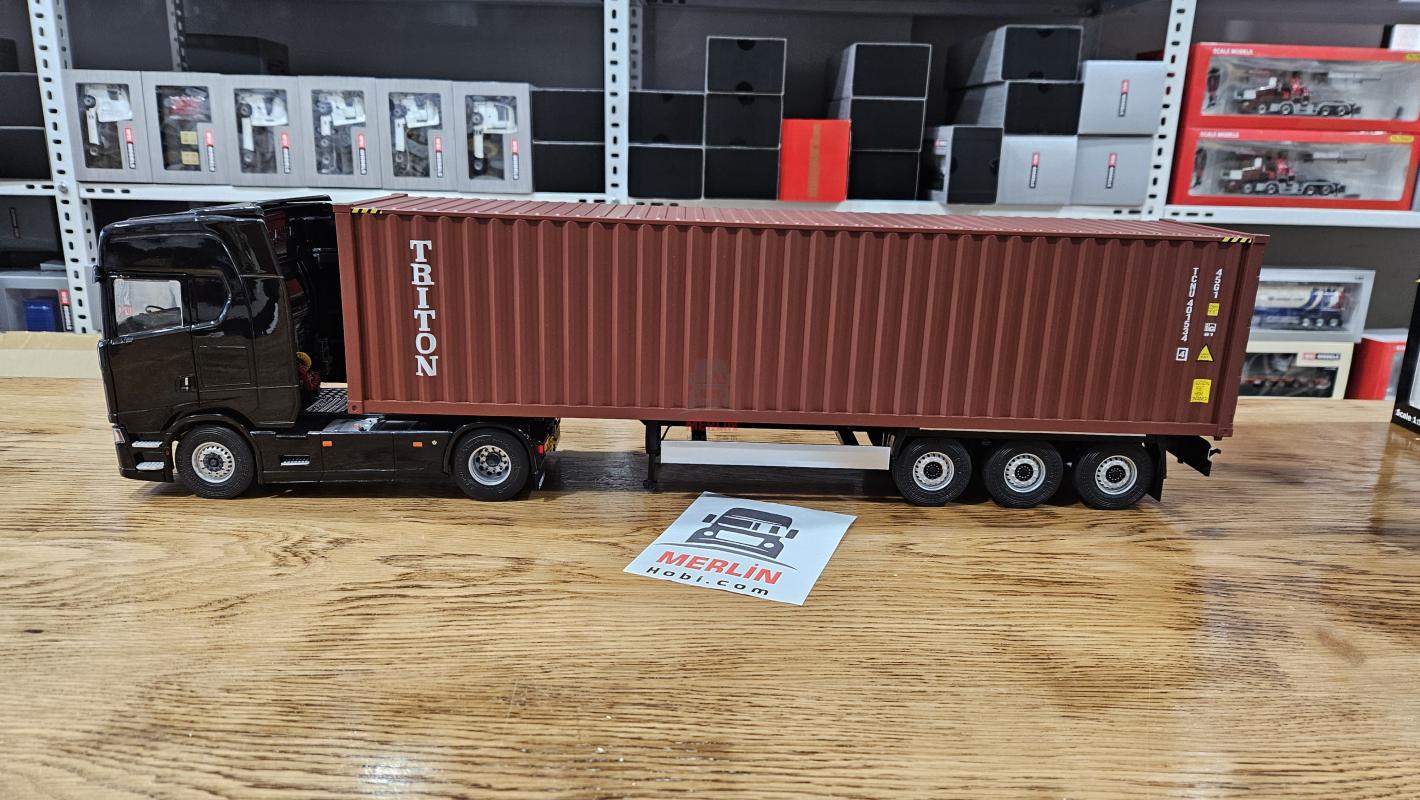 1/24 - Scania S HIGHLINE Siyah + 40ft Konteyner Dorseli