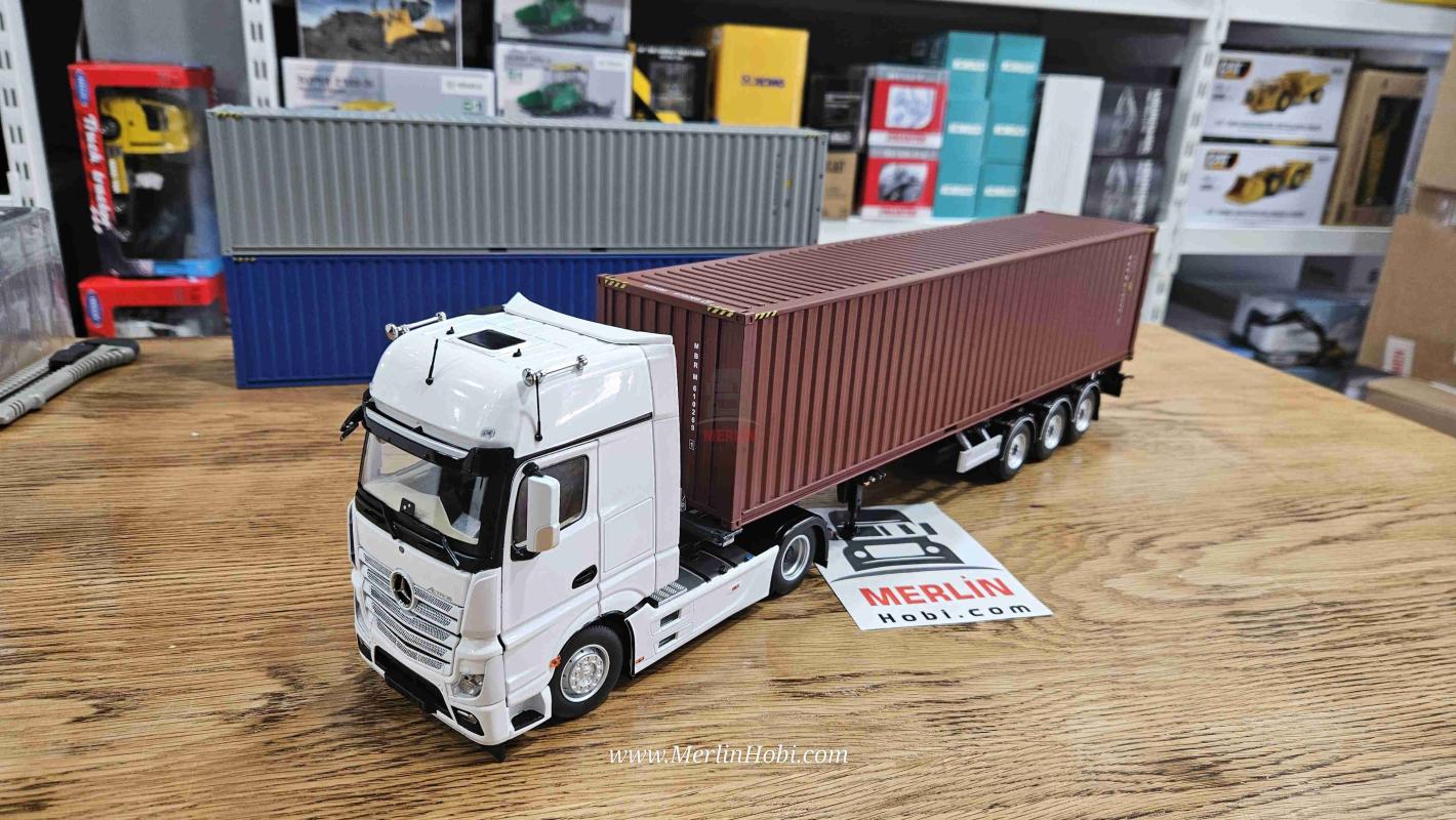1/32 Marge Mercedes Actros 4x2 + 40ft Konteyner Dorse