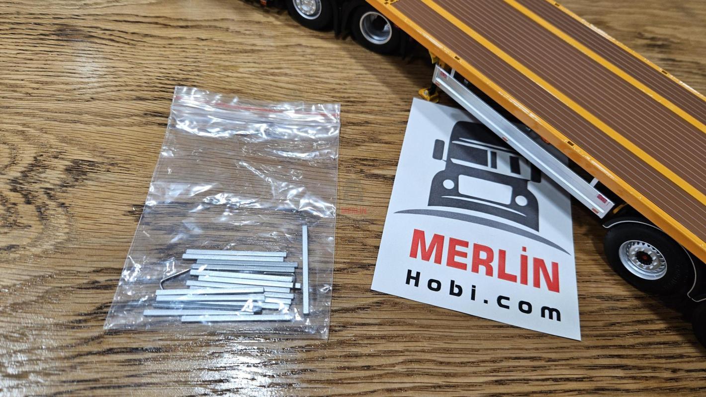 Ön Sipariş - 1/32 Marge Mercedes Actros Gigaspace 6x2 +  Flatbed Trailer Sarı Renk