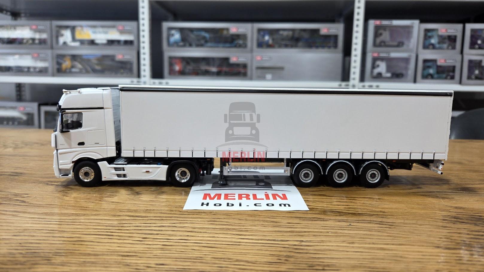 1/50 - Mercedes ACTROS L MP5  4X2 + Tenteli  Trailer - Beyaz