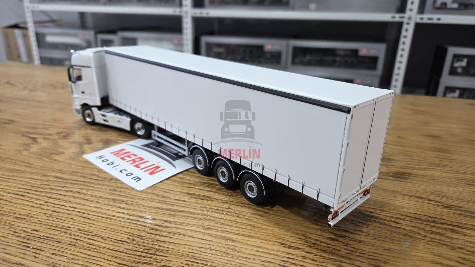 1/50 - Mercedes ACTROS L MP5  4X2 + Tenteli  Trailer - Beyaz