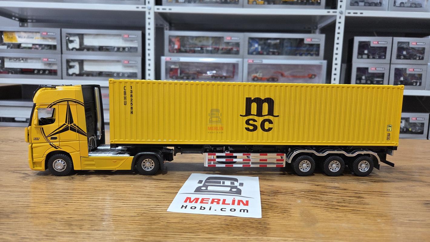 1/36 ölçekli Actros 1851 4x2 + 40ft Konteyner Dorseli - MSC
