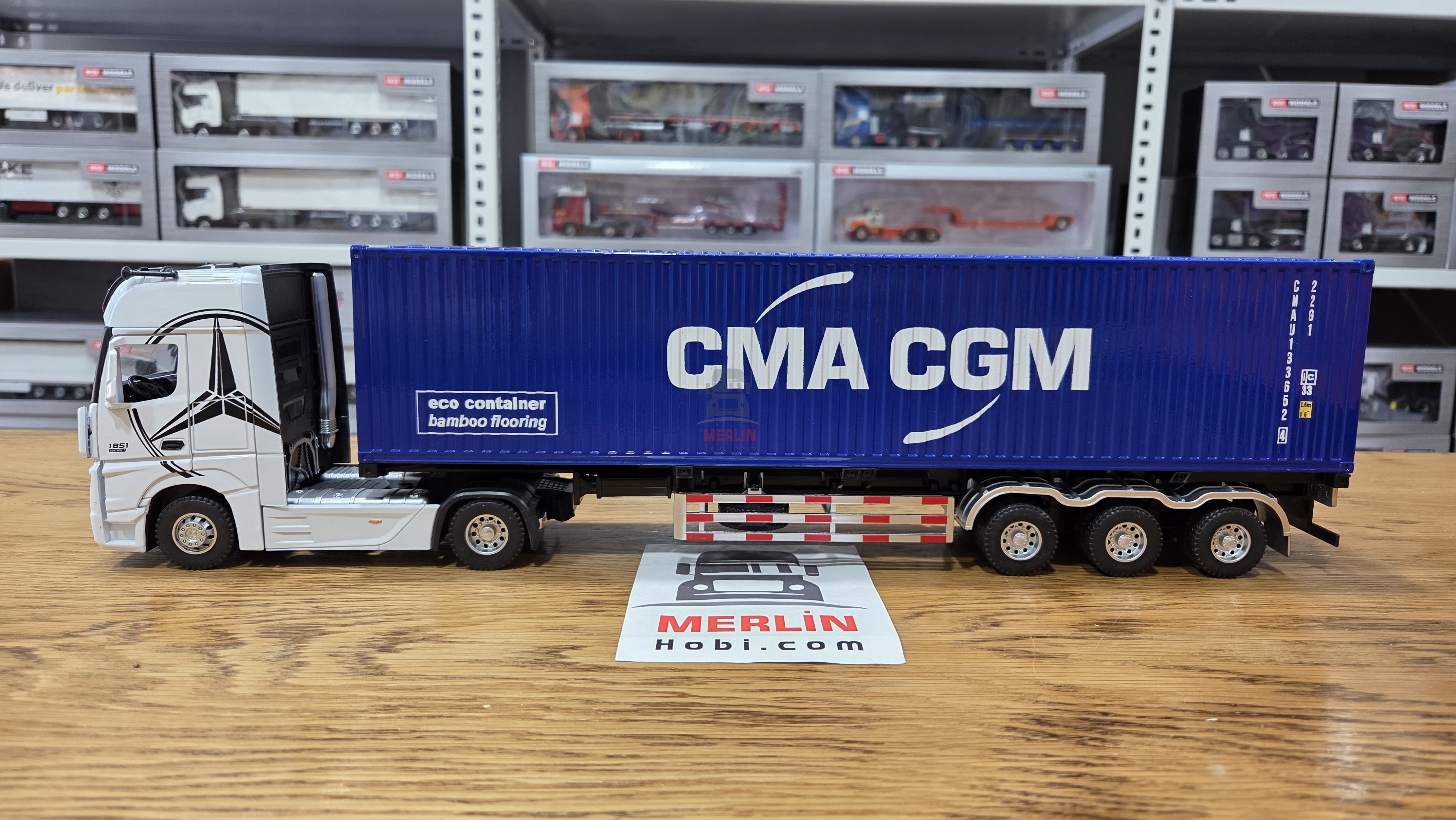 1/36 ölçekli Actros 1851 4x2 + 40ft Konteyner Dorseli - CMA CGM