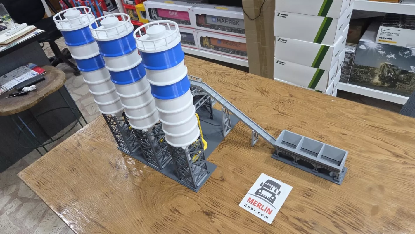 1/50 Scale Concrete Batching Plant Silo Station