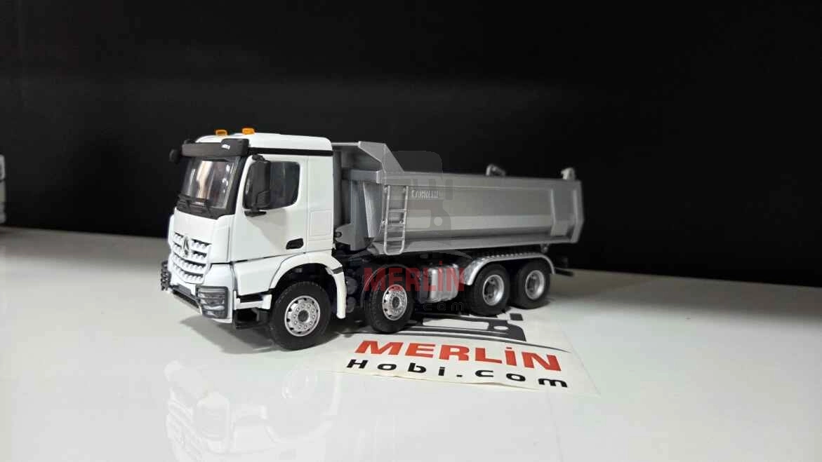 1/50  Mercedes AROCS 8X4 Beyaz Renk Damperli Kamyon