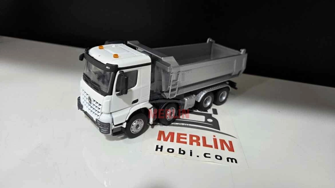 1/50  Mercedes AROCS 8X4 Beyaz Renk Damperli Kamyon