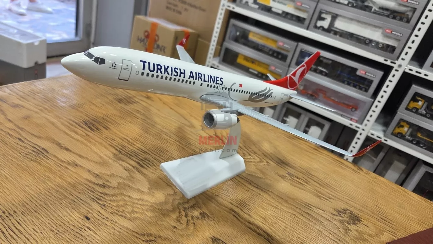 1/100 Ölçek, THY A321 Yolcu Uçağı, Sergilemeye Hazır Plastik Standlı Model