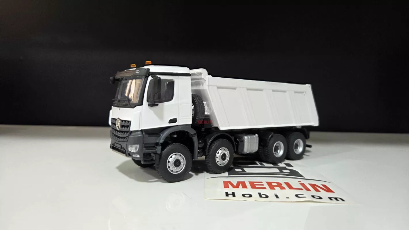 1/50  Mercedes AROCS 8X4  Meiller Damperli Kamyon Beyaz