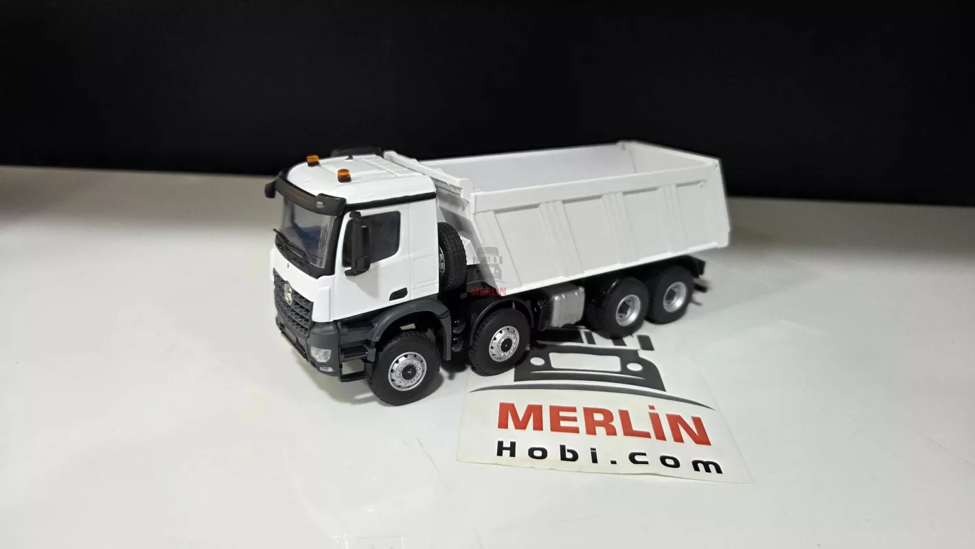 1/50  Mercedes AROCS 8X4  Meiller Damperli Kamyon Beyaz