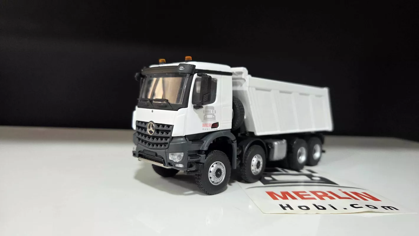 1/50  Mercedes AROCS 8X4  Meiller Damperli Kamyon Beyaz