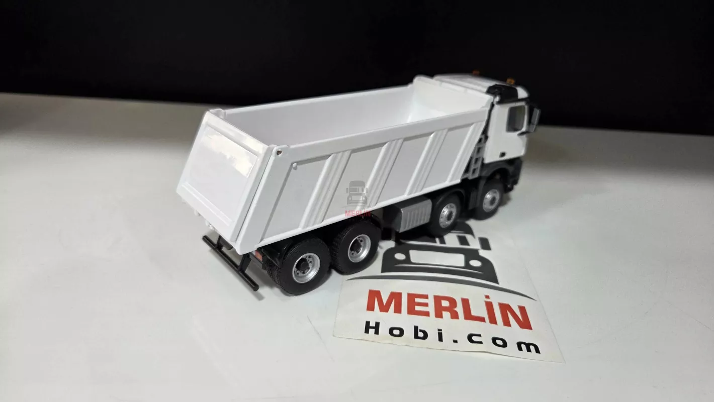1/50  Mercedes AROCS 8X4  Meiller Damperli Kamyon Beyaz