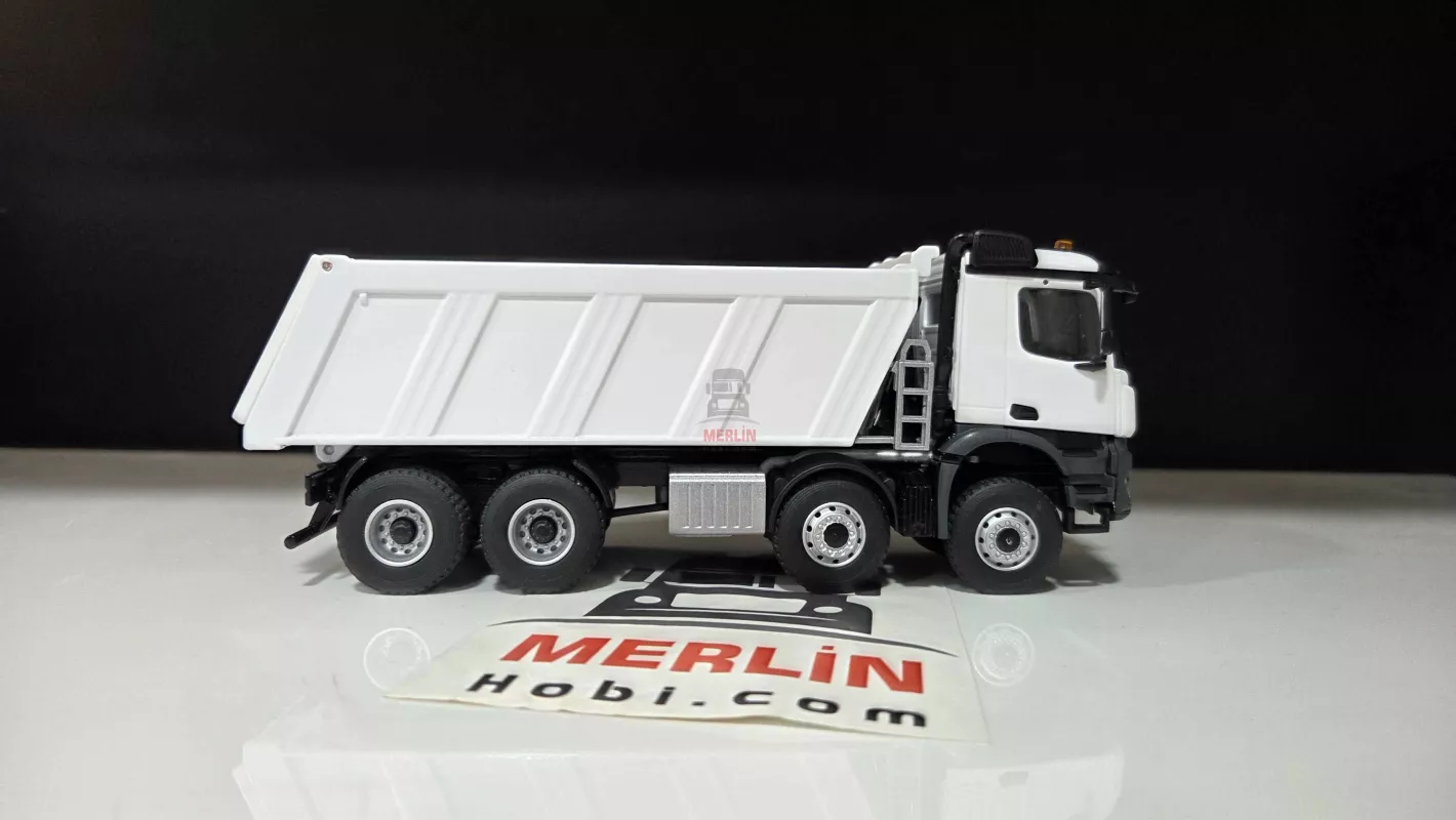 1/50  Mercedes AROCS 8X4  Meiller Damperli Kamyon Beyaz