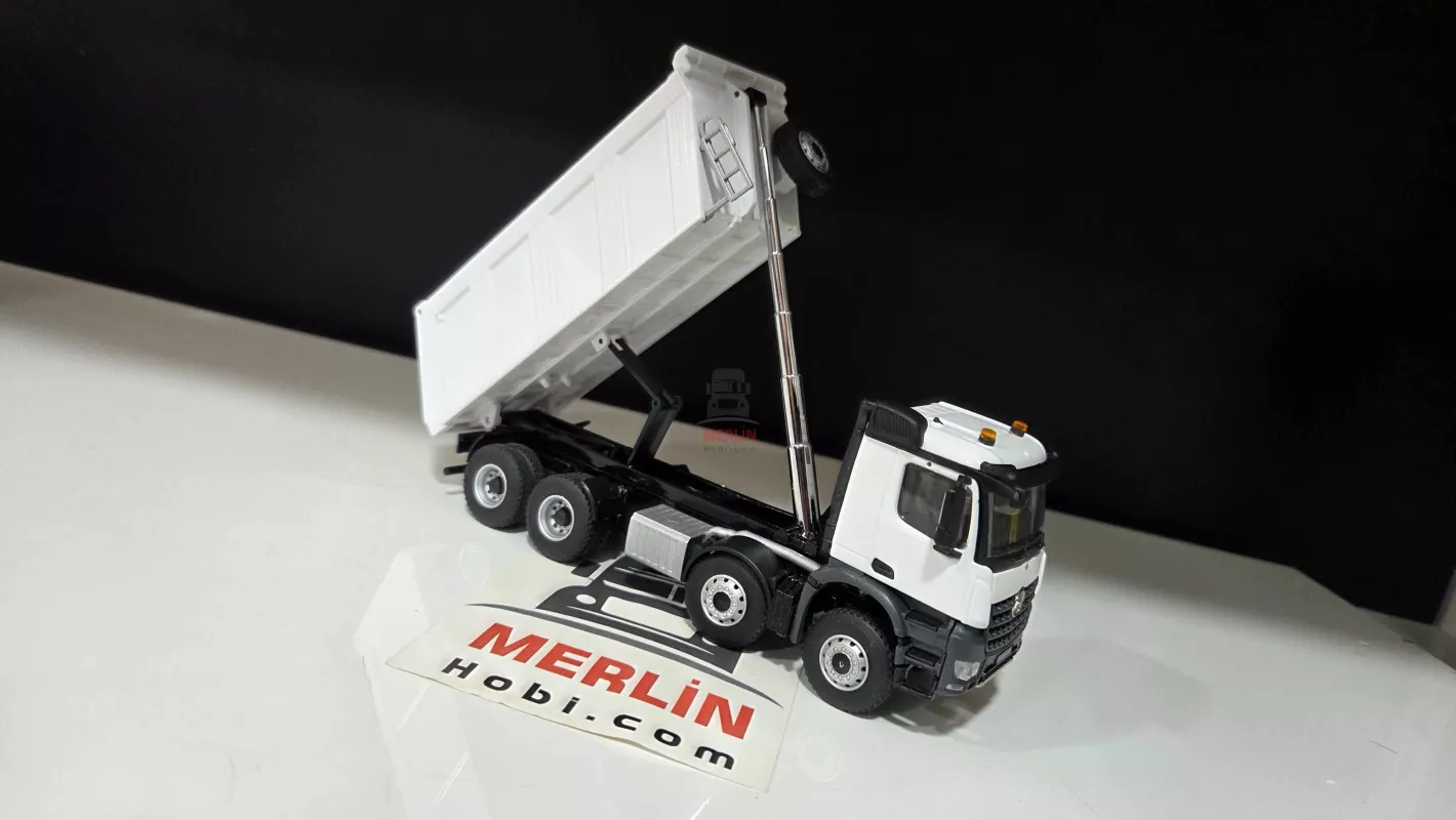 1/50  Mercedes AROCS 8X4  Meiller Damperli Kamyon Beyaz