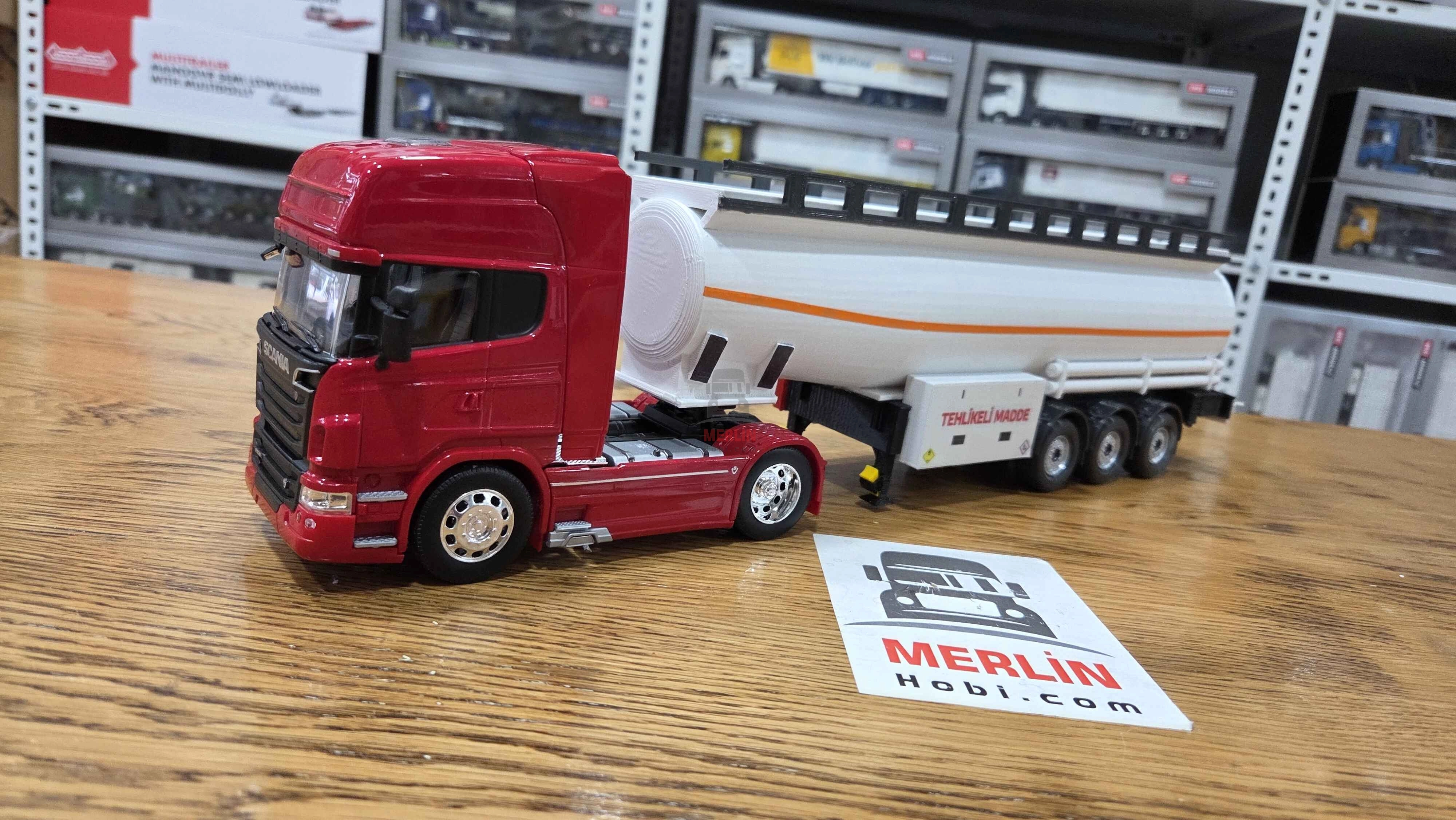 1/32 - Scania V8 R730 Topline ve Tanker Dorse Özel imalat