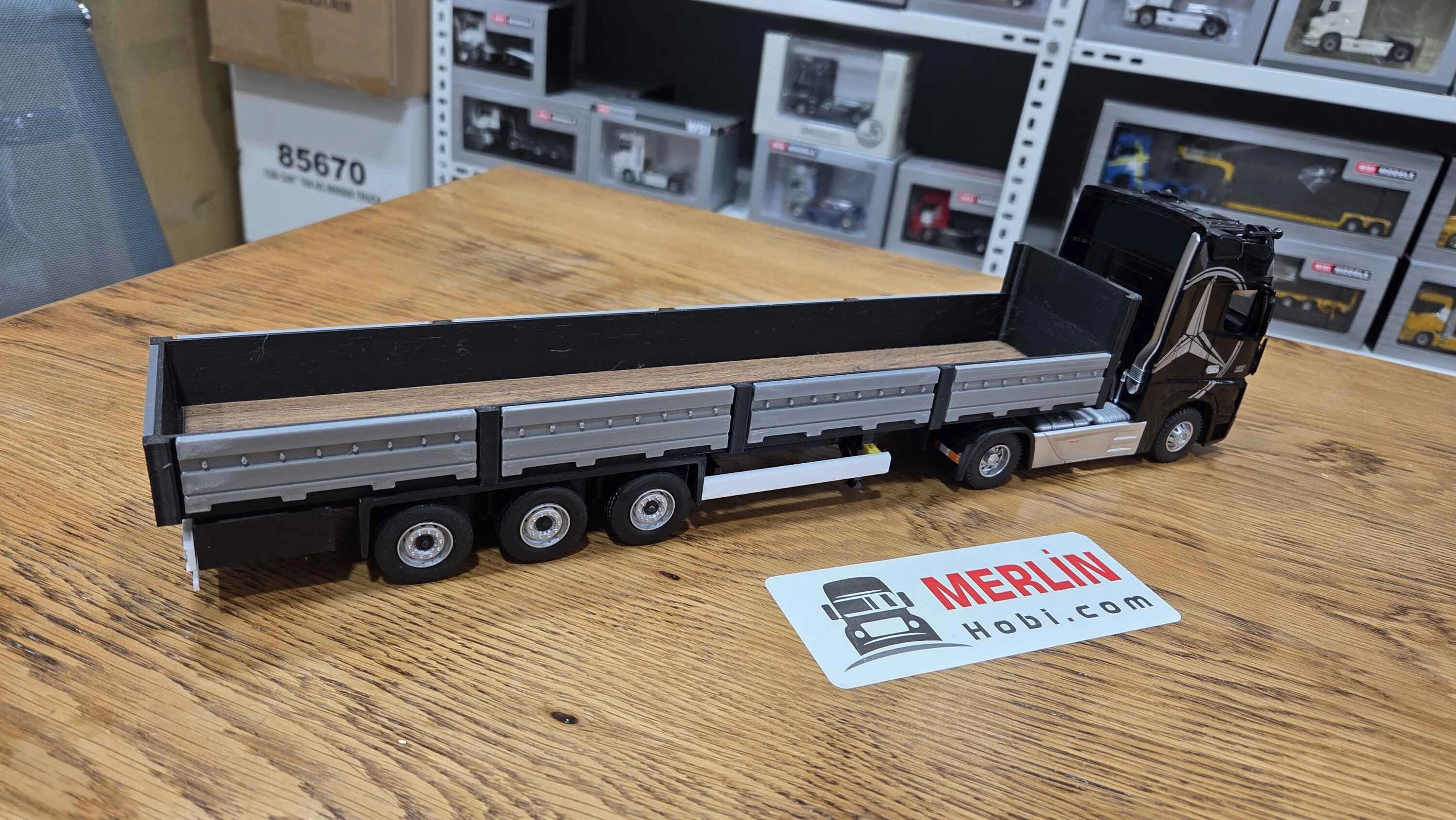 1/36 ölçekli Actros 1851 4x2 + Açık Sal Dorse 