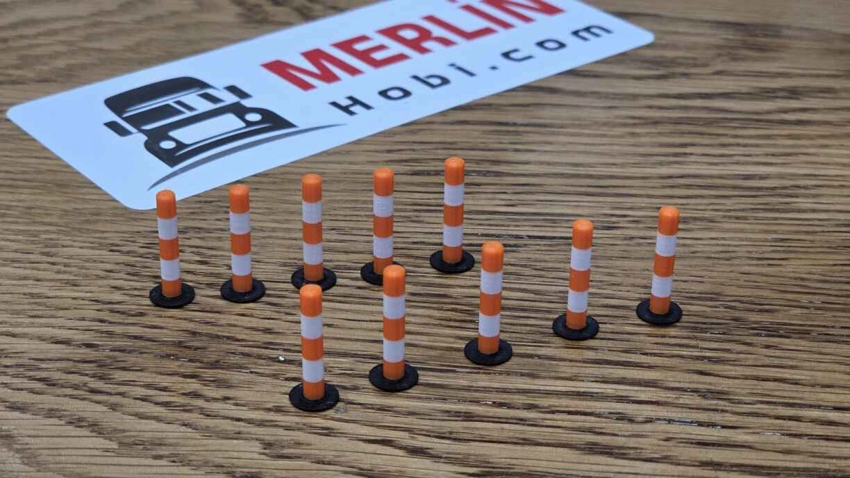 1/50 - 10 adet İnce Yol Dubası - Diorama ve Yük için Aksesuar