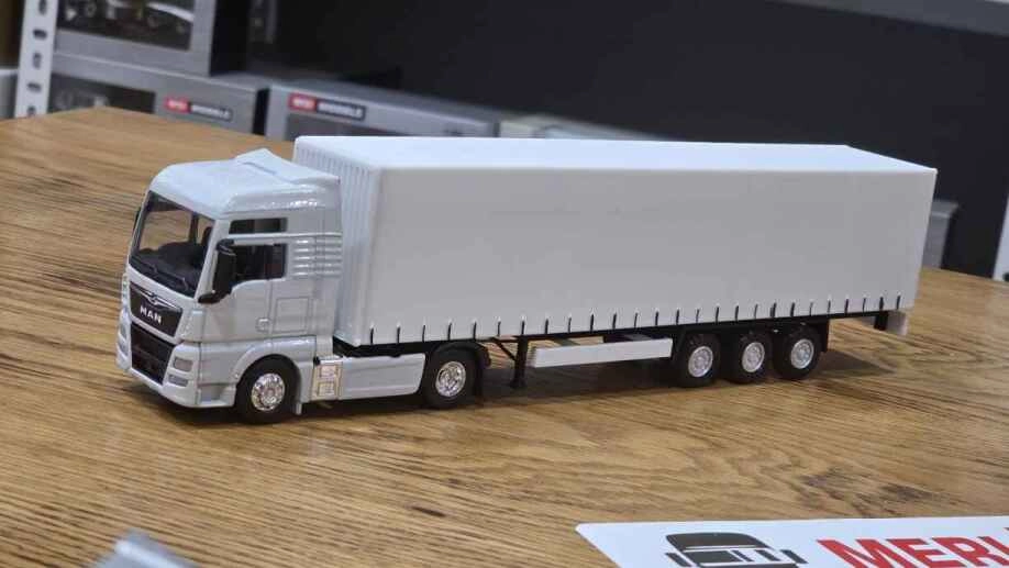 1/64 Ölçek Metal MAN TGX XXL Beyaz + Tenteli Dorseli