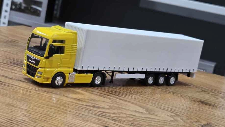 1/64 Ölçek Metal MAN TGX XXL SARı + Tenteli Dorseli