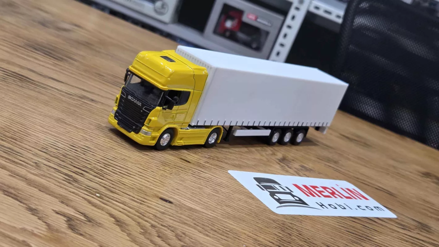 1/64 - Scania 4x2 and Curtainsider Trailer Welly Tractor