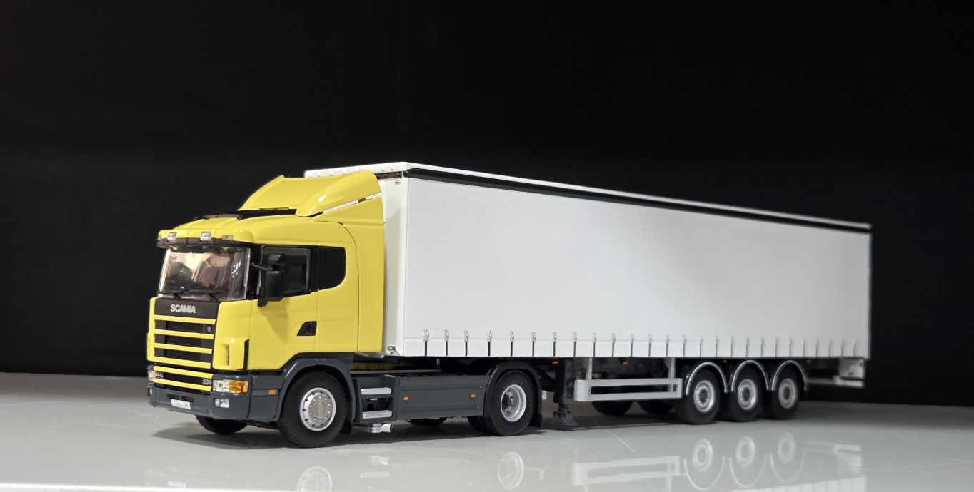 1/50 - SCANIA 4  144L  530 4X2+ Tenteli  Trailer - Yellow