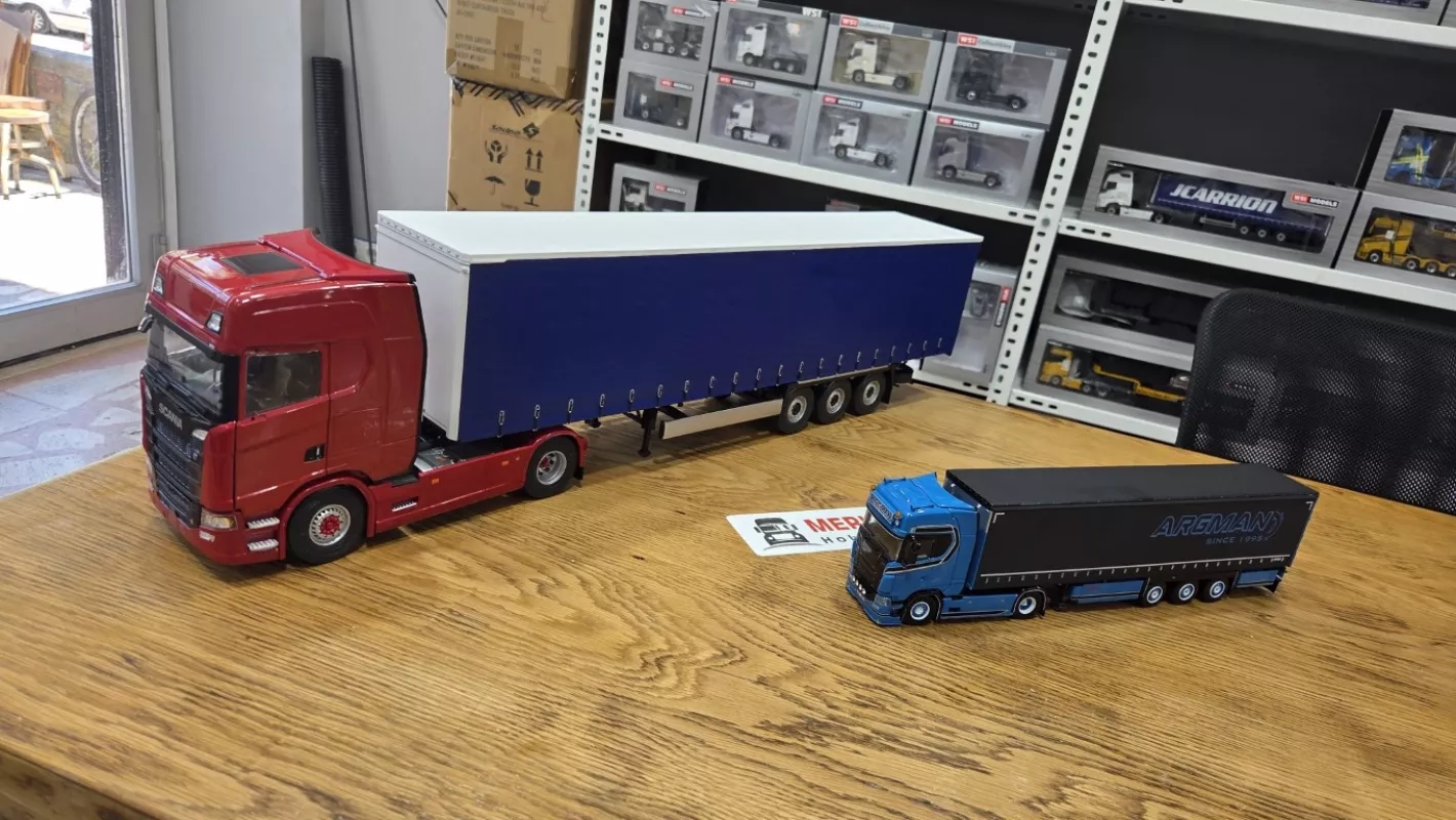 1/24 - Scania S HIGHLINE Kırmızı + Tenteli Dorseli