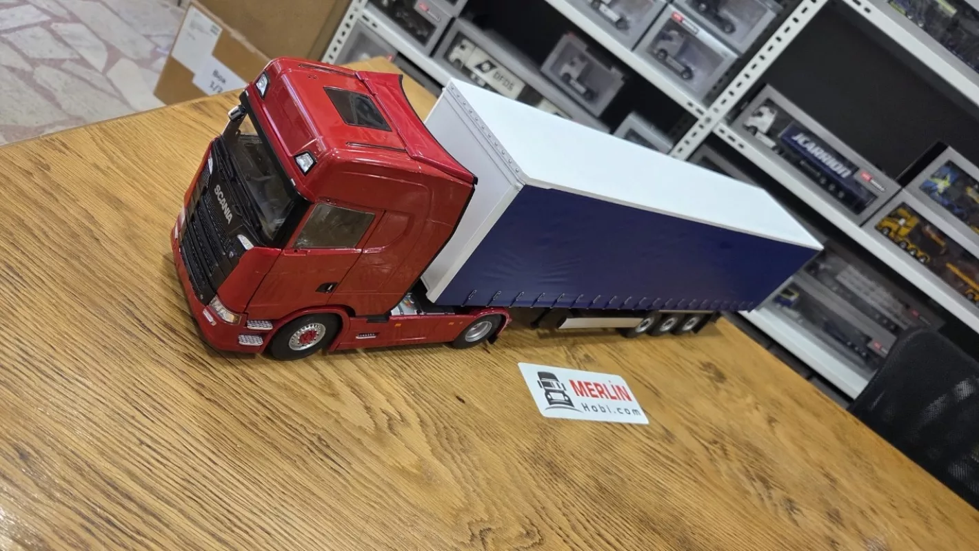 1/24 - Scania S HIGHLINE Kırmızı + Tenteli Dorseli