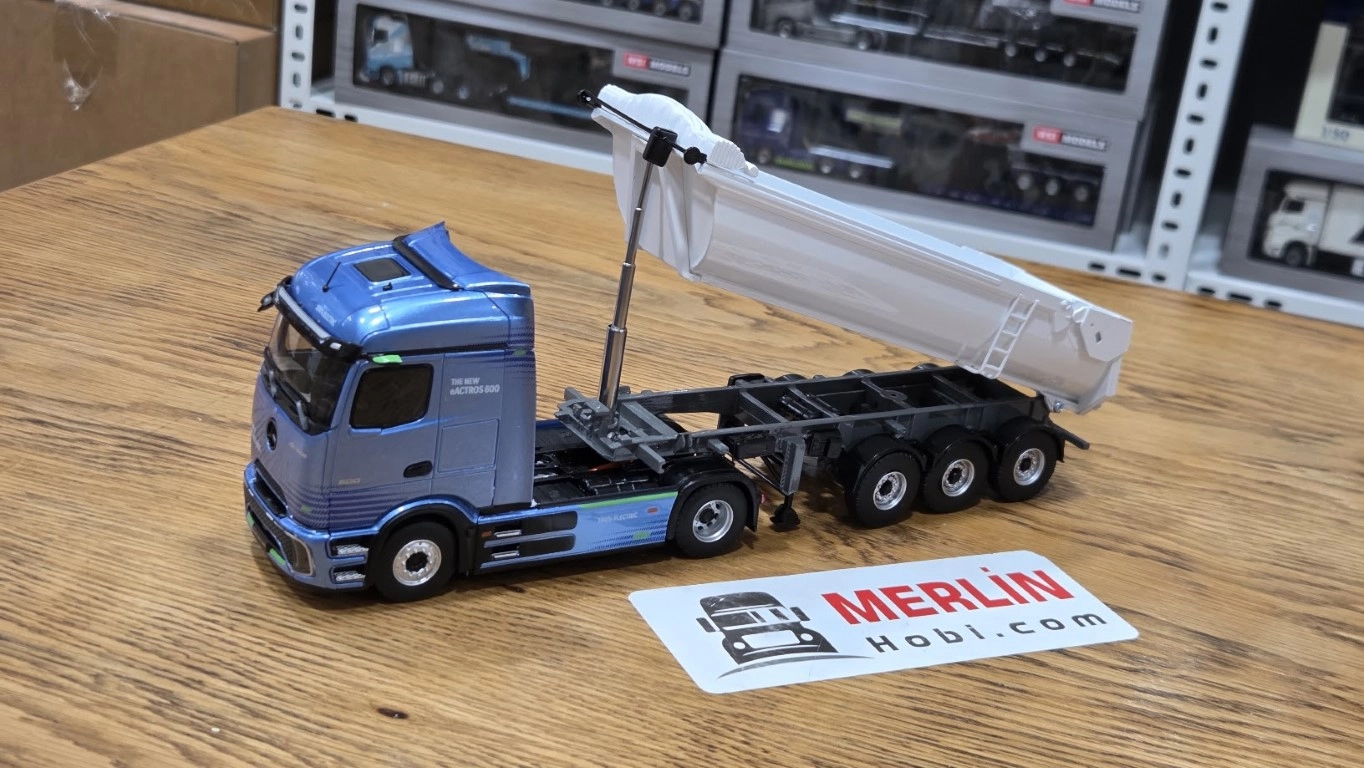 1/43  Mercedes Benz EActros + Damper Dorse Beyaz  ile Eligor Prokabin mp6