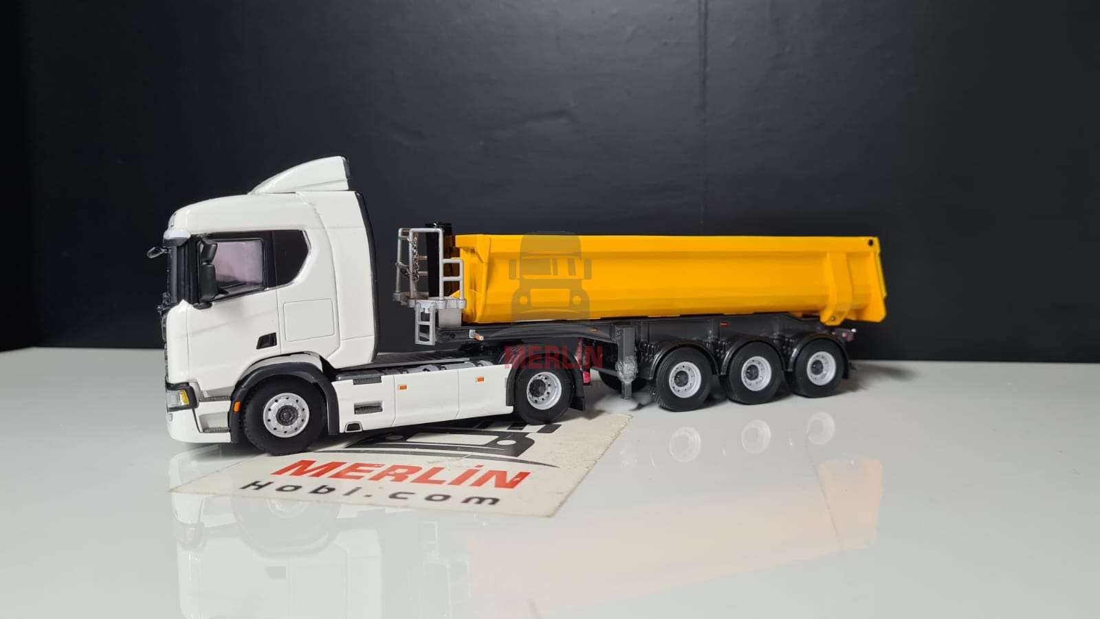 1/50 Scania R730 4x2 + Sarı Damper Dorseli Tır Çekici