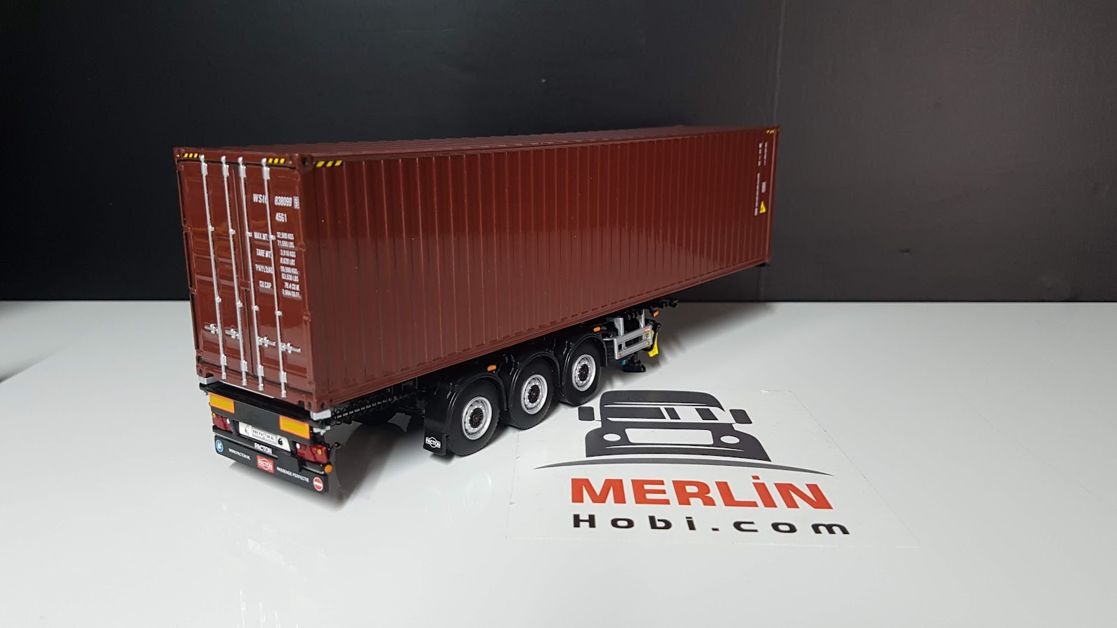 1/50 Kahverengi 40ft Konteyner ve Taşıma  Dorse Trailer