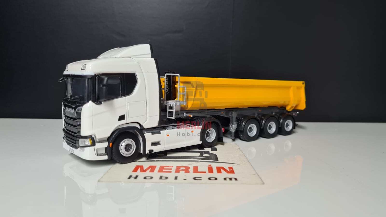 1/50 Scania R730 4x2 + Sarı Damper Dorseli Tır Çekici