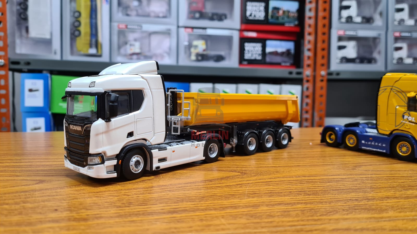 1/50 Scania R730 4x2 + Sarı Damper Dorseli Tır Çekici