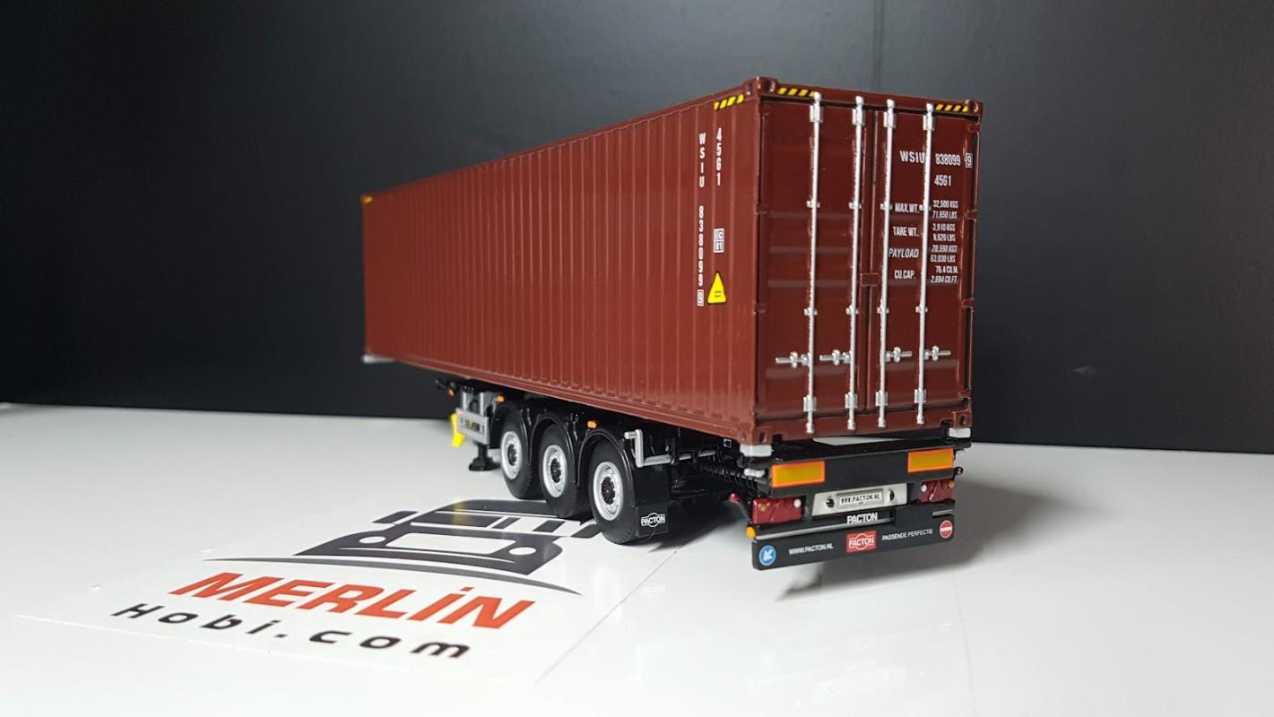 1/50 Kahverengi 40ft Konteyner ve Taşıma  Dorse Trailer