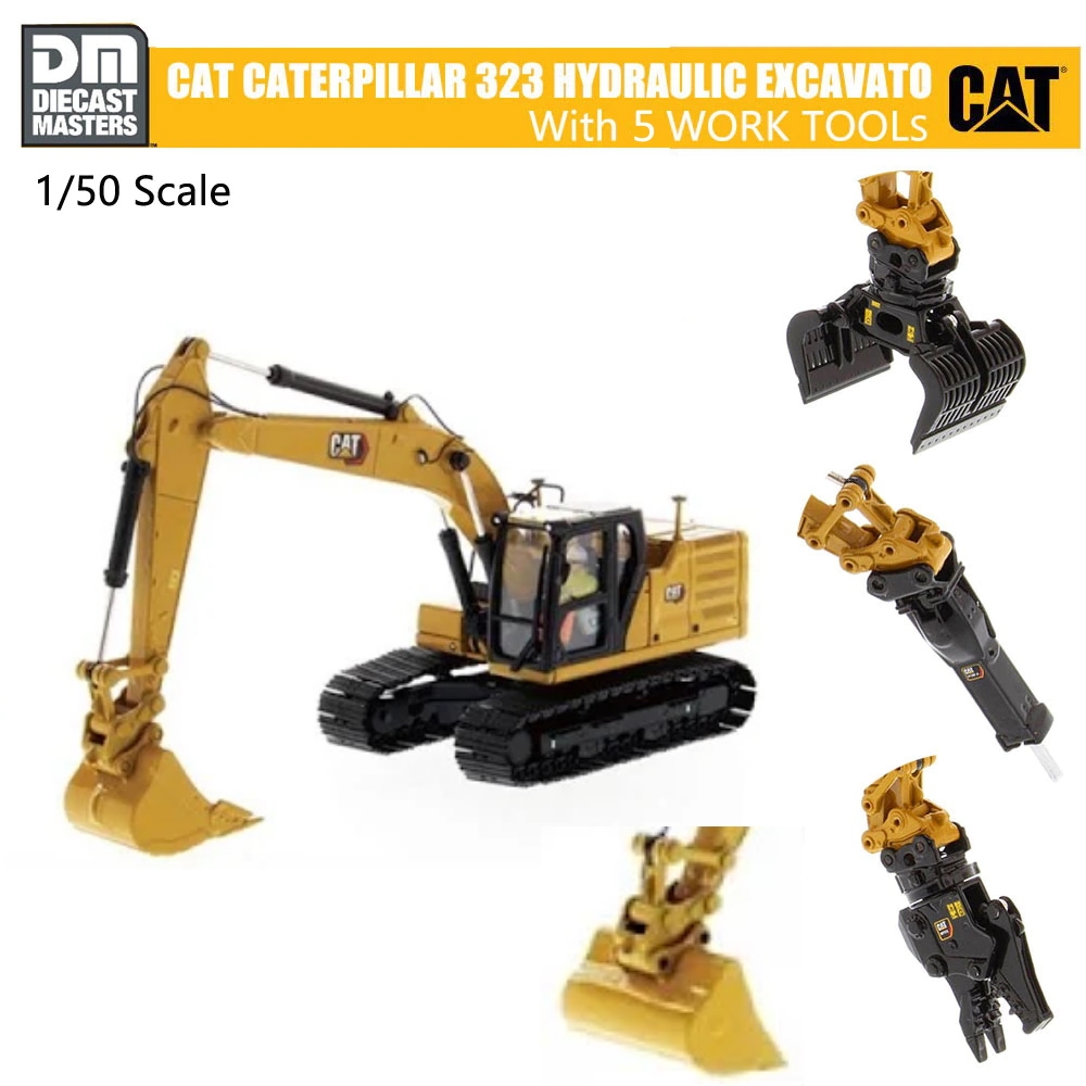 ミニカー CAT 323 Hydraulic Excavator 1:50 CAT 323 HYDRAULIC EXCAVATOR NEXT GENERATION with 4 WORK TOOLS. Scale 1