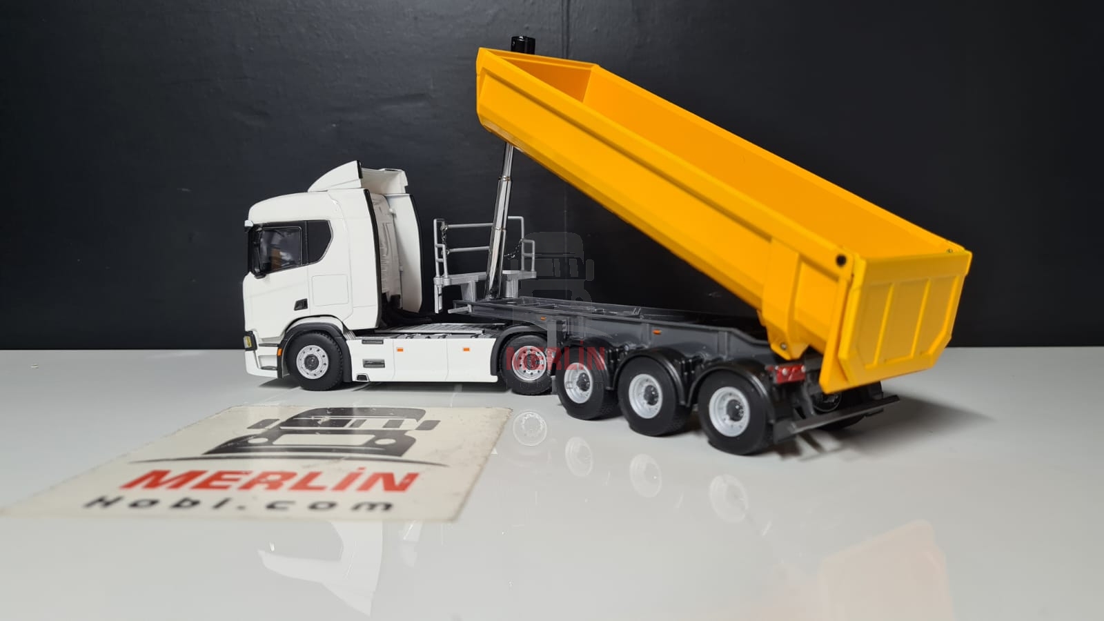 1/50 Scania R730 4x2 + Sarı Damper Dorseli Tır Çekici