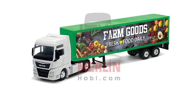 1/64 - MAN  TGX XXL  4x2 ve  Kapaklı Dorse  Welly Tır Çekici