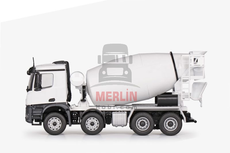 1/50 Mercedes Arocs 8X4 Beyaz Renk Logosuz Beton Mikseri