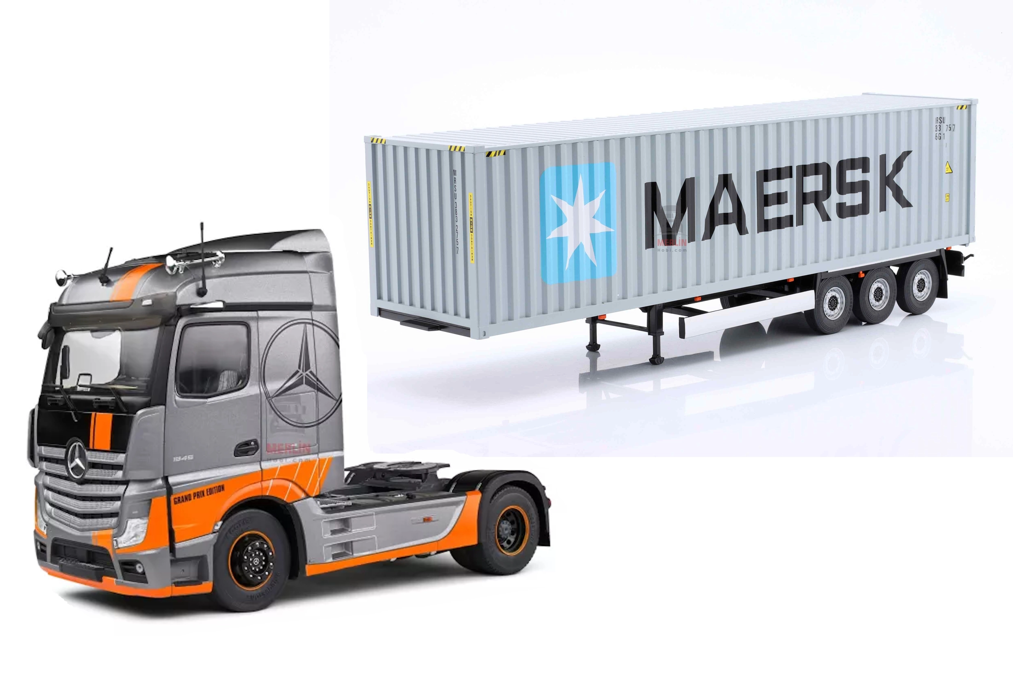 1/24 MERCEDES-BENZ ACTROS L + Maersk Konteyner Treyler – Solido