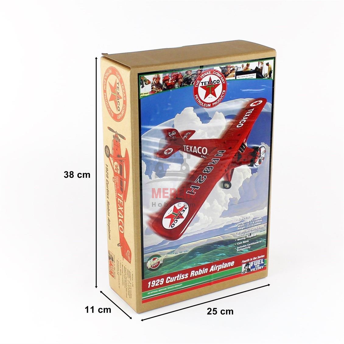 1/38 1929 TEXACO CURTİS ROBİN, Kırmızı Renk Uçak - Metal 