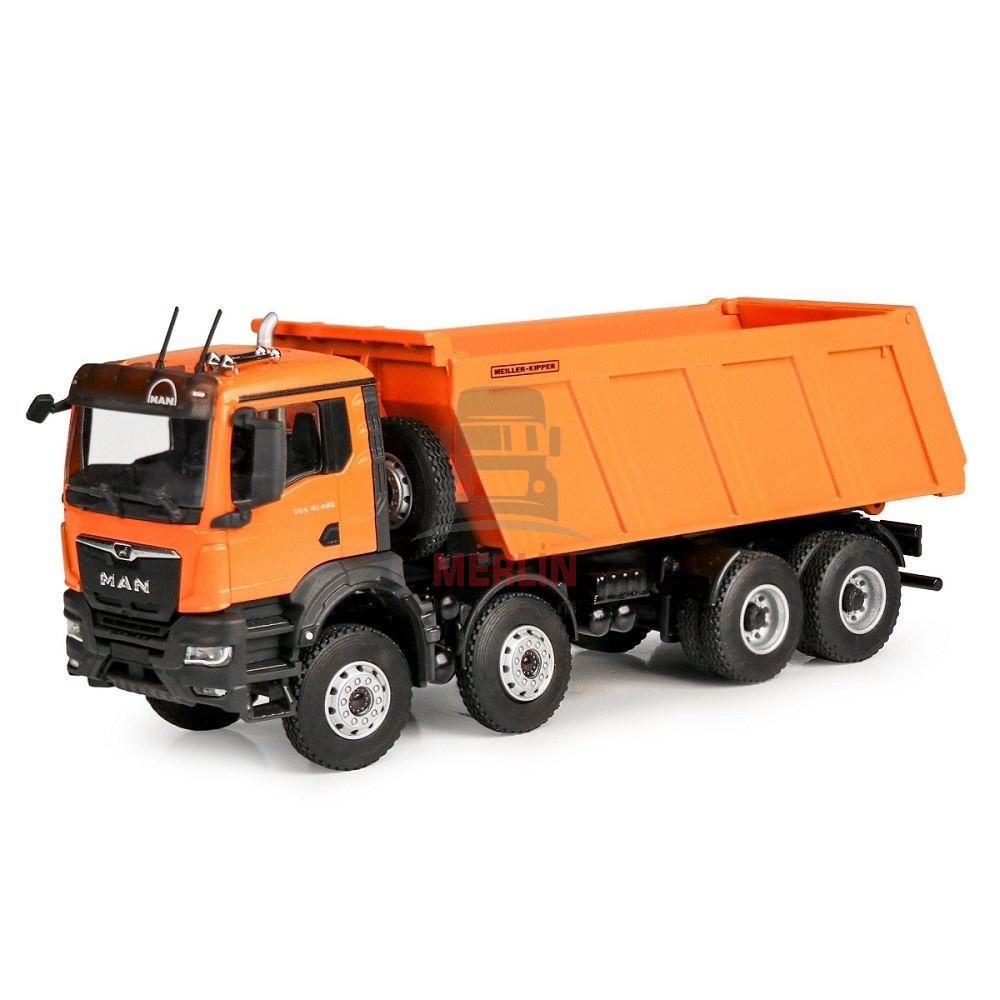 1/50 MAN GX 8X4 - ORANGE Meiller Dump Truck