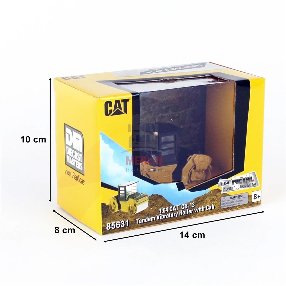 1/64 Ölçek, Cat CB-13 Kabinli, Titreşimli CAB Silindir , Sergilemeye Hazır Metal İş Makinası Modeli