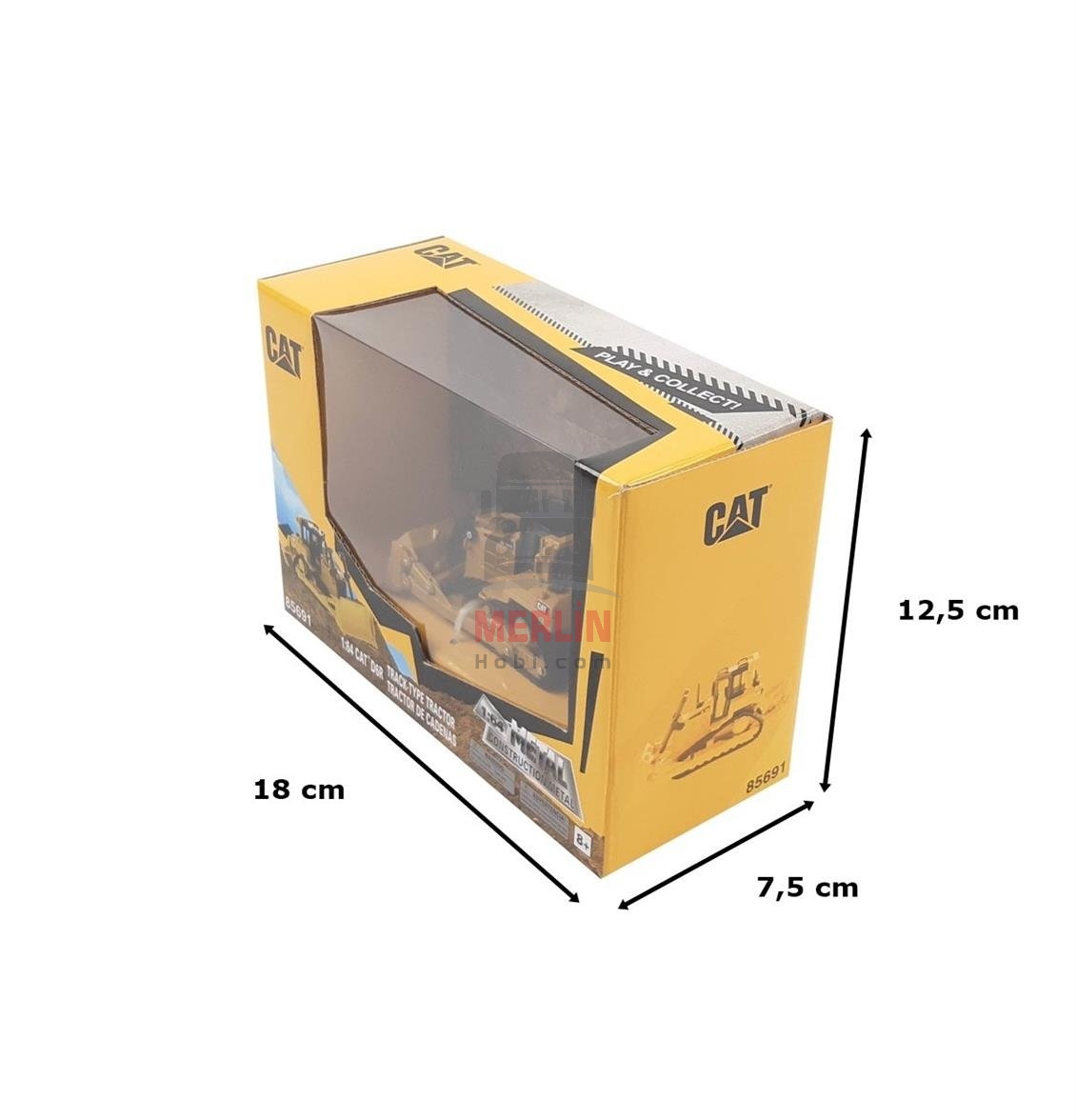 1/64 Scale, Cat D6R Dozer, Display-Ready Metal Construction Machine Model