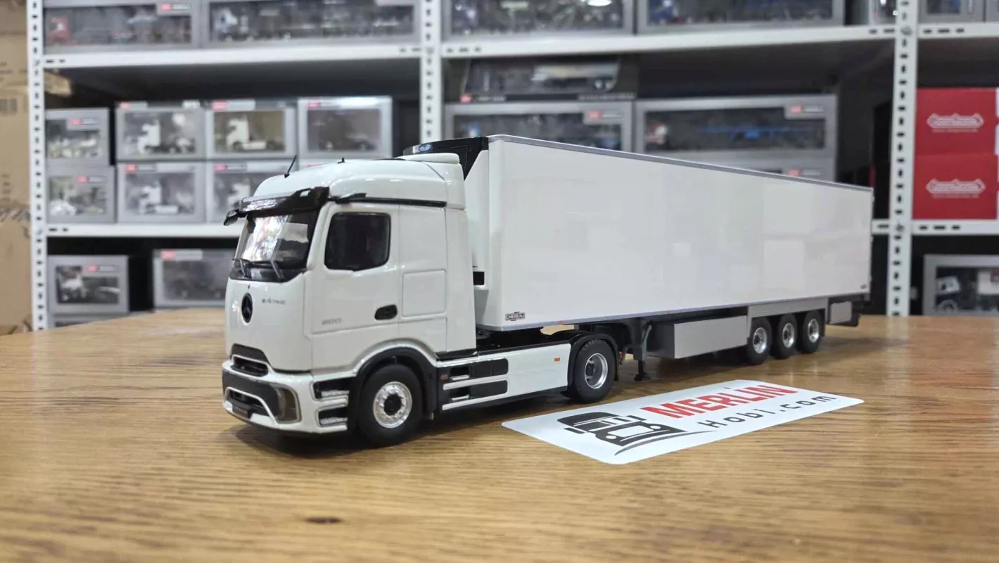 1/43  Mercedes Benz EActros 2026 + Frigo Soğutuculu Dorseli  - PRO Kabin Beyaz  Eligor