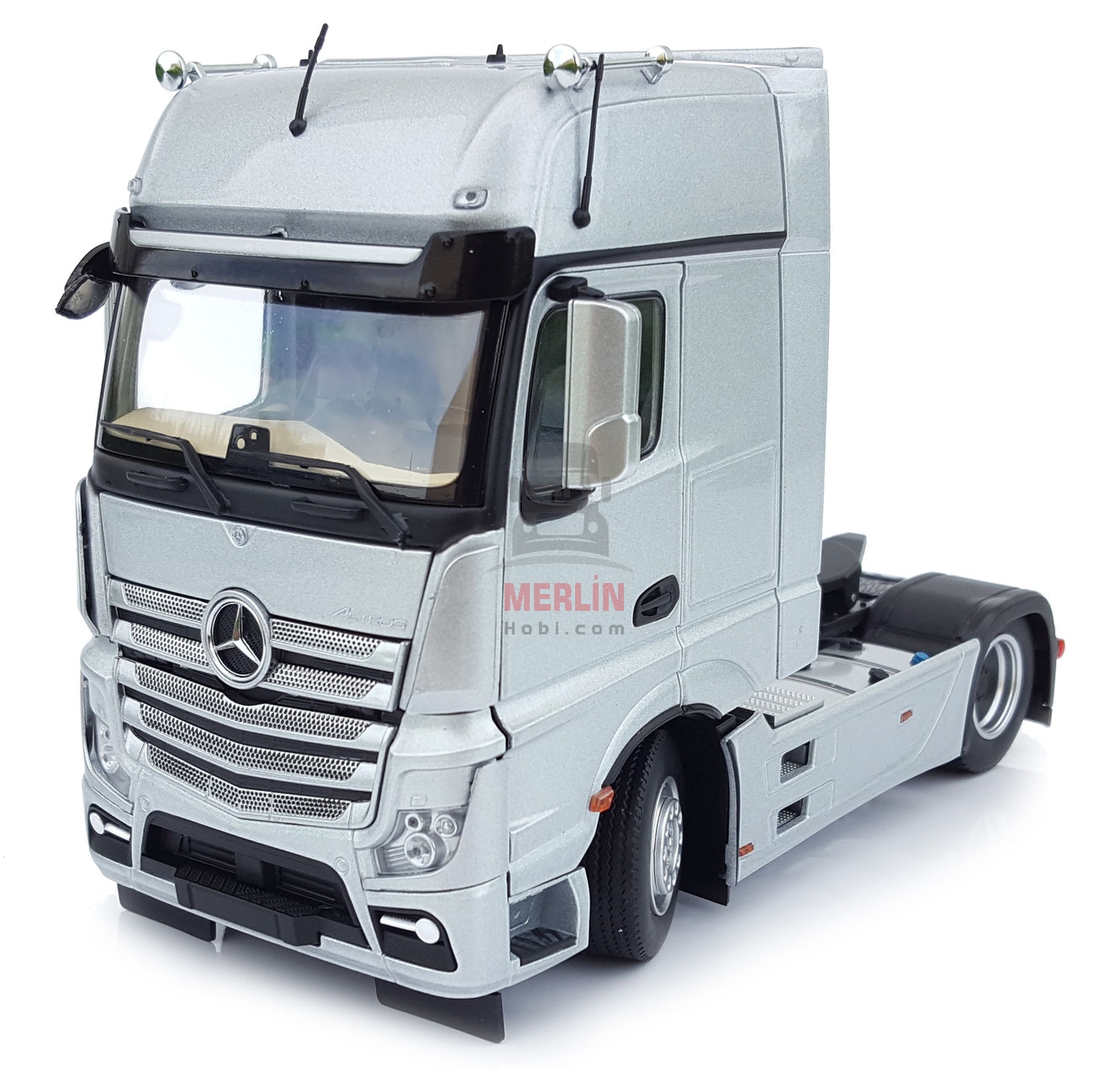 1/32 Marge Mercedes Actros 4x2 + Damper Meiller  Gri Renk